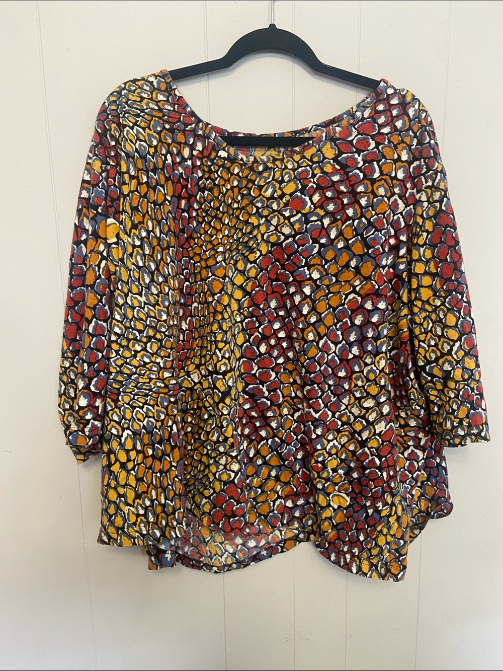 Womens Multicolor Patterned Blouse - Yellow & Red